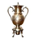 Samovar - Zilverachtig metaal, been - H : 43,5 cm