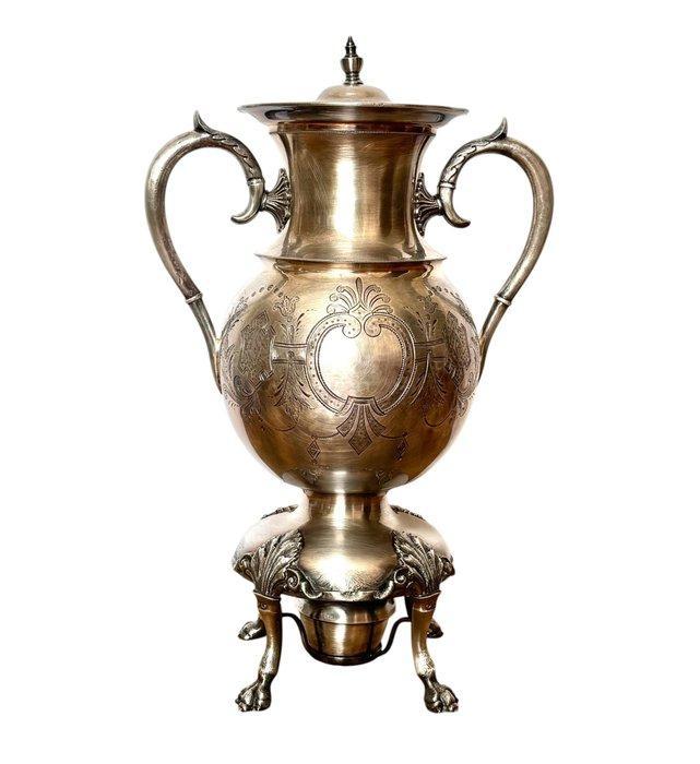 Samovar - Zilverachtig metaal, been - H : 43,5 cm, Antiquités & Art, Antiquités | Autres Antiquités