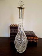 Karaf - Kristal, Zilver - Geslepen kristal karaf, Antiek en Kunst
