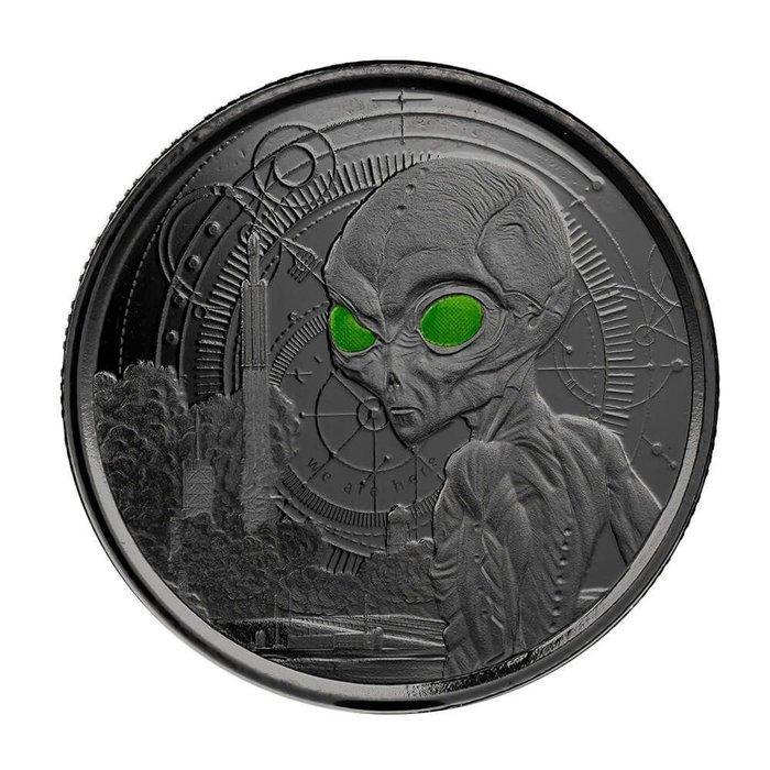 Ghana. 2 Cedis 2021 Alien Series 4 x 1/2 oz silver, Postzegels en Munten, Munten | Europa | Niet-Euromunten