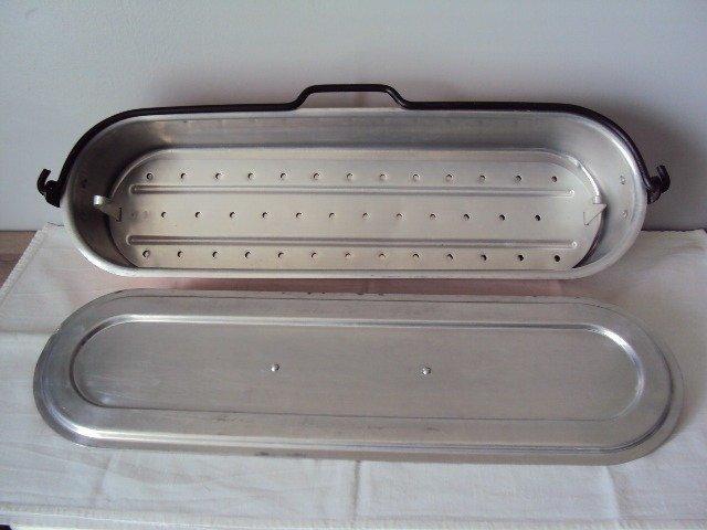 Poissonnière en cuivre étamé avec poignée queue daronde -, Antiquités & Art, Antiquités | Ustensiles de cuisine