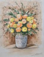 Lola Claret (1919-2001) - Bodegón de flores, Antiek en Kunst