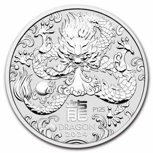 Australië. 2024 1 Kilo $30 AUD Silver Lunar Year of the, Postzegels en Munten, Edelmetalen en Baren