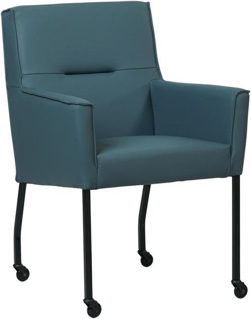 Blauwe leren moderne eetkamerstoel - Toledo Leer Whale, Huis en Inrichting, Stoelen, Overige kleuren, Eén, Nieuw, Leer, Ophalen of Verzenden