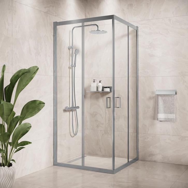 Douchecabine Dakota 90 x 90 x 185 cm Chroom Veiligheidsglas, Doe-het-zelf en Bouw, Sanitair, Nieuw, Verzenden
