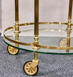 Chariot de service - Laiton, Verre - Petit et rond.