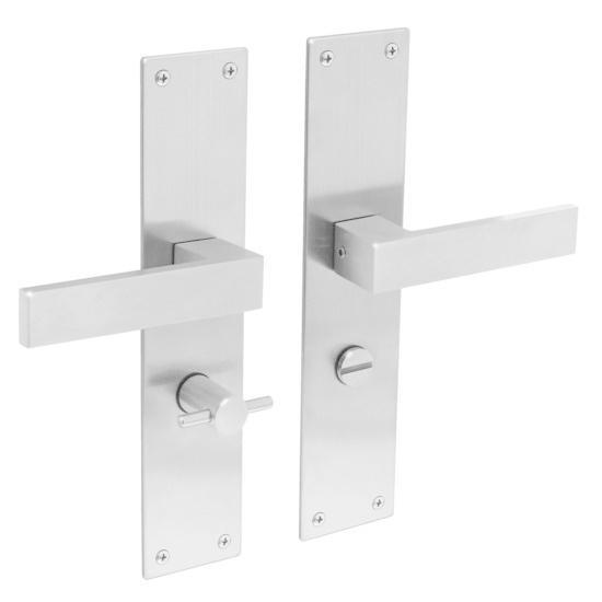 Deurklink Amsterdam met schild wc63/8 rvs geborsteld - de..., Doe-het-zelf en Bouw, Hang- en Sluitwerk, Klink of Kruk, Nieuw, Ophalen of Verzenden