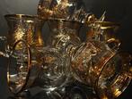 Drinkservies (6) - Italiaanse antieke kristalwaren - Goud,, Antiek en Kunst, Antiek | Meubels | Tafels