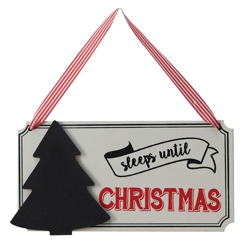 Hangbord Sleeps Until Christmas 21,5cm, Hobby en Vrije tijd, Feestartikelen, Nieuw, Verzenden