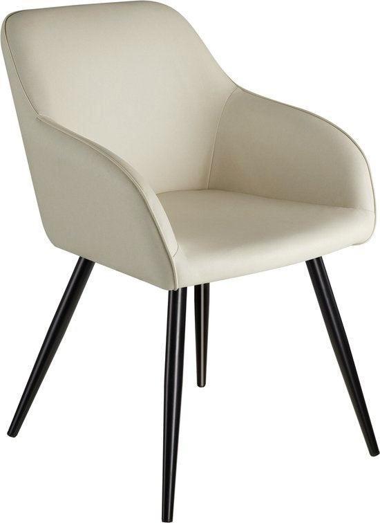2dekans | tectake® - Stoel Marilyn stof creme /zwart, Huis en Inrichting, Stoelen, Ophalen of Verzenden