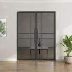 Dubbele stalen taatsdeur 6 Vlaks  Rook glas Luxe design*, Overige typen