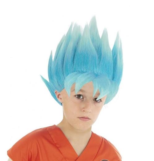 Goku Super Saiyan Pruik Kind Blauw Dragon Ball Super, Hobby & Loisirs créatifs, Articles de fête, Envoi