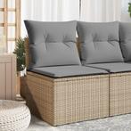 vidaXL Tuinhoekbank met kussens poly rattan beige, Tuin en Terras, Tuinsets en Loungesets, Verzenden, Nieuw