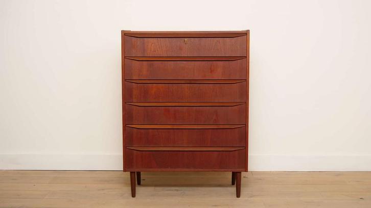 Vintage ladekast  | 6 lades | Deens design | 108 cm, Huis en Inrichting, Kasten | Ladekasten, Ophalen of Verzenden