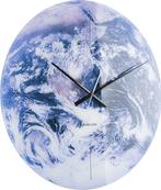 Wandklok Earth Glas, Blauwe tonen - Ø60cm, Huis en Inrichting, Woonaccessoires | Klokken, Verzenden, Zo goed als nieuw