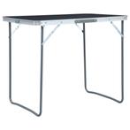 vidaXL Campingtafel inklapbaar met metalen frame 80x60 cm, Caravans en Kamperen, Kampeermeubelen, Verzenden, Nieuw