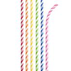 Gekleurde Rietjes Gestreept 24st, Hobby en Vrije tijd, Feestartikelen, Verzenden, Nieuw