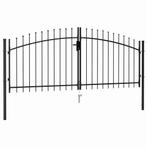 vidaXL Poort met puntige bovenkant dubbel 3x1,25 m staal, Tuin en Terras, Verzenden, Nieuw