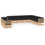 vidaXL 11-delige Loungeset met antracietkleurige kussens, Tuin en Terras, Verzenden, Nieuw, Loungeset