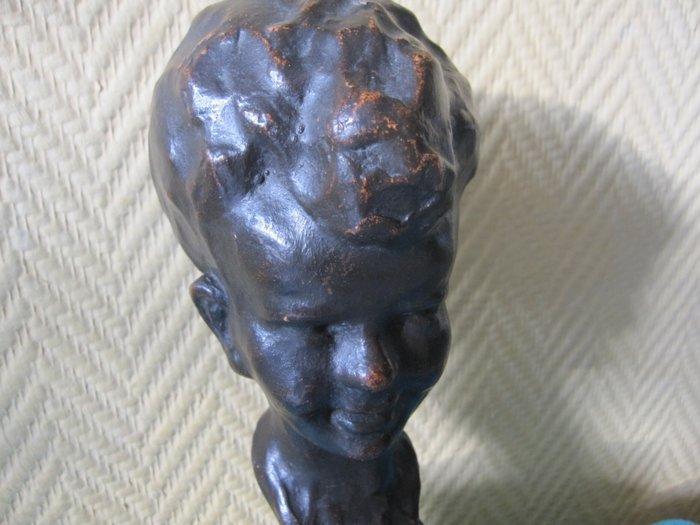 Ernest Patris - Buste, buste denfant - 26 cm - Grès, Pierre, Antiek en Kunst, Kunst | Designobjecten