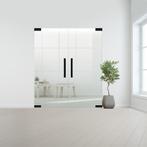 Glazen dubbele binnendeur zonder kozijn zwart beslag-Blank g, Bricolage & Construction, Verzenden