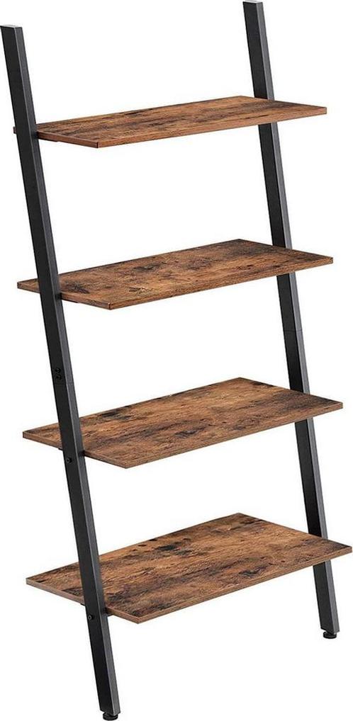 Wandrek - Ladderreks - Industrieel design - Vintage bruin, Huis en Inrichting, Kasten | Boekenkasten, Nieuw, Ophalen of Verzenden