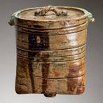 Theepot - Klei - Iga-yaki vierkant waterreservoir,