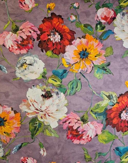 Nouvelle conception ! Tissu exclusif artistique floral -, Antiek en Kunst, Antiek | Tapijten, Tafelkleden en Textiel