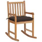 vidaXL Schommelstoel met taupe kussen massief teakhout, Tuin en Terras, Tuinstoelen, Verzenden, Nieuw