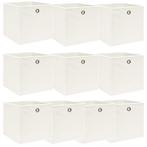 vidaXL Opbergboxen 10 st 32x32x32 cm stof wit, Doe-het-zelf en Bouw, Verzenden, Nieuw