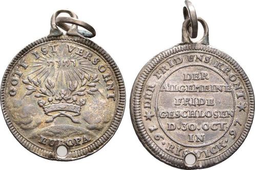 Zilver medaille 1697 Duitsland, Postzegels en Munten, Penningen en Medailles, Verzenden