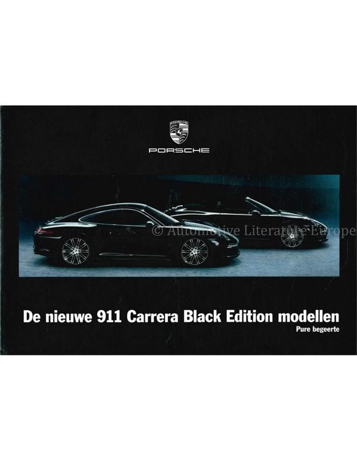 2015 PORSCHE 911 BLACK EDITION BROCHURE NEDERLANDS, Livres, Autos | Brochures & Magazines