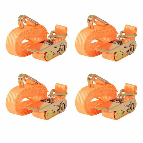 vidaXL Spanbanden 0,4 ton 6mx25mm oranje 4 st, Doe-het-zelf en Bouw, IJzerwaren en Bevestigingsmiddelen, Nieuw, Verzenden