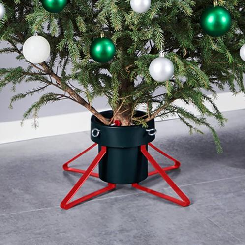 vidaXL Support de sapin de Noël Vert et rouge 46x46x19, Divers, Noël, Neuf, Envoi