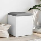 vidaXL Opbergbank Wit 42x42x45 cm Bewerkt Hout, Huis en Inrichting, Verzenden, Nieuw