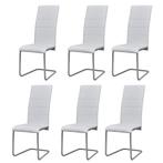 vidaXL Chaises Ã  manger cantilever lot de 6 blanc, Verzenden, Neuf