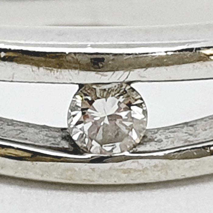 Ring - 18 karaat Geel goud - 0.12ct. tw. Diamant, Handtassen en Accessoires, Ringen