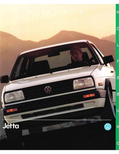 1990 VOLKSWAGEN JETTA WOLFSBURG EDITION BROCHURE ENGELS, Livres, Autos | Brochures & Magazines, Enlèvement ou Envoi