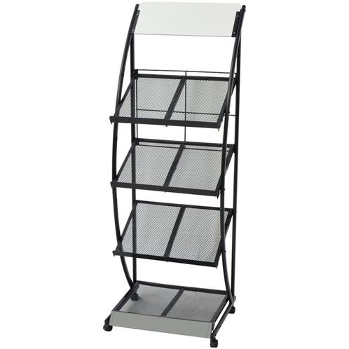 vidaXL Tijdschriftenrek zwart en wit 47x40x134 cm A4, Huis en Inrichting, Woonaccessoires | Krantenbakken en Lectuurbakken, Nieuw