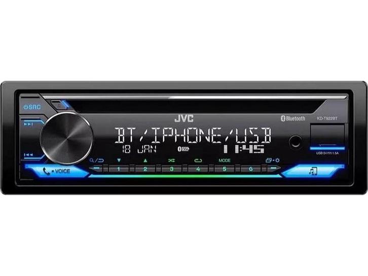 JVC KD-T922BT - Autoradio - Bluetooth 5 connecties - Zwart, Auto diversen, Autoradio's, Nieuw, Verzenden