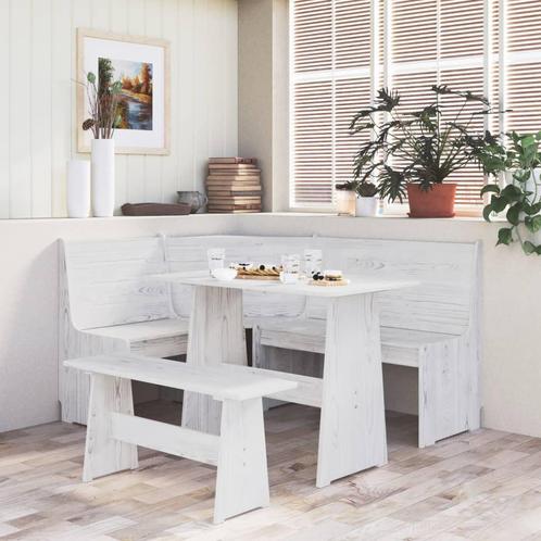 vidaXL Hoekbank REINE 151 cm massief grenenhout wit, Huis en Inrichting, Stoelen, Nieuw, Verzenden