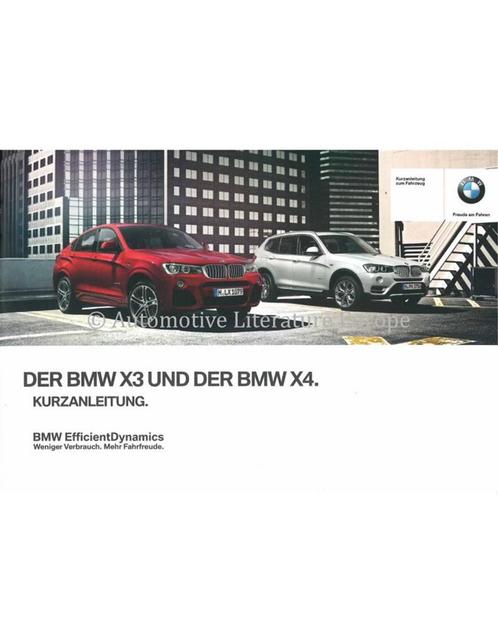2015 BMW X3 EN X4 VERKORT INSTRUCTIEBOEKJE DUITS, Auto diversen, Handleidingen en Instructieboekjes