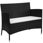Zwarte Rattan Tuinbank 90cm|Tweede Kansje | -40%, Verzenden, Nieuw, Rotan