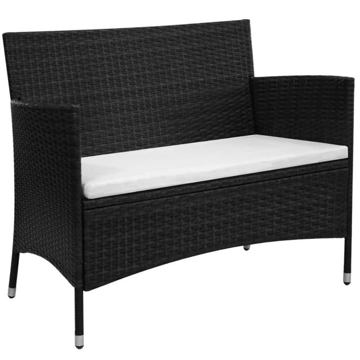 Zwarte Rattan Tuinbank 90cm|Tweede Kansje | -40%, Tuin en Terras, Tuinbanken, Nieuw, Rotan, Verzenden