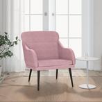 vidaXL Fauteuil Rose 63x76x80 cm Velours, Maison & Meubles, Fauteuils, Verzenden, Neuf