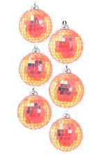 6x Discobal Ø 6 cm Klein Iridescent Neon Oranje Koraal Disco, Ophalen of Verzenden, Nieuw