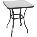 Tuintafel - - Glazen blad - Zwart, Ophalen of Verzenden, Nieuw
