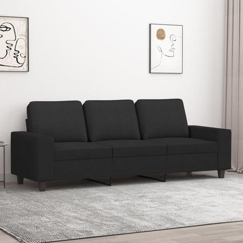 vidaXL Driezitsbank 180 cm stof zwart, Huis en Inrichting, Zetels | Zetels, Nieuw, Verzenden