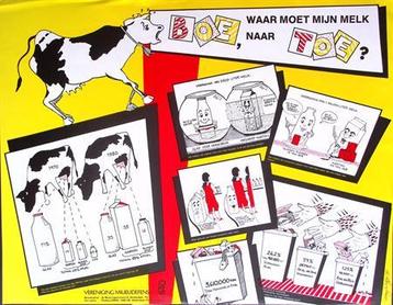 Poster over de productie en distributie van melk (Posters) beschikbaar voor biedingen