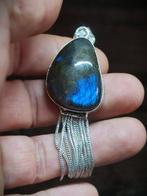 Zeer mooie labradoriet 925 zilveren hanger Gratis verzending